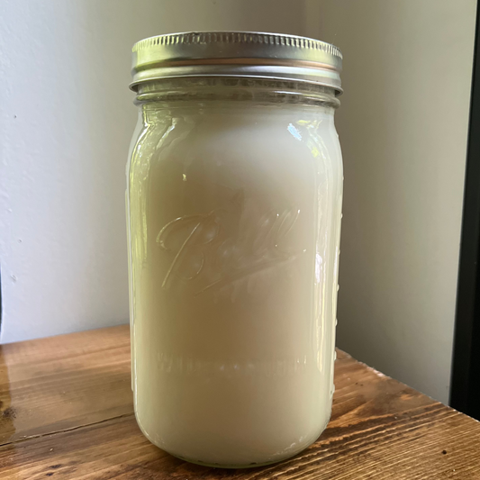 Quart jar of tallow